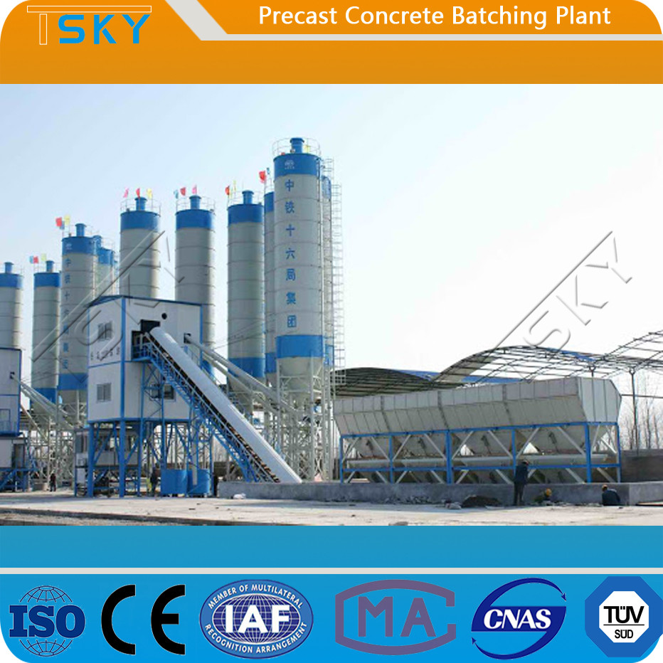 BP3000B Belt Conveyor Feeding 60m³/h Precast Batch Plant
